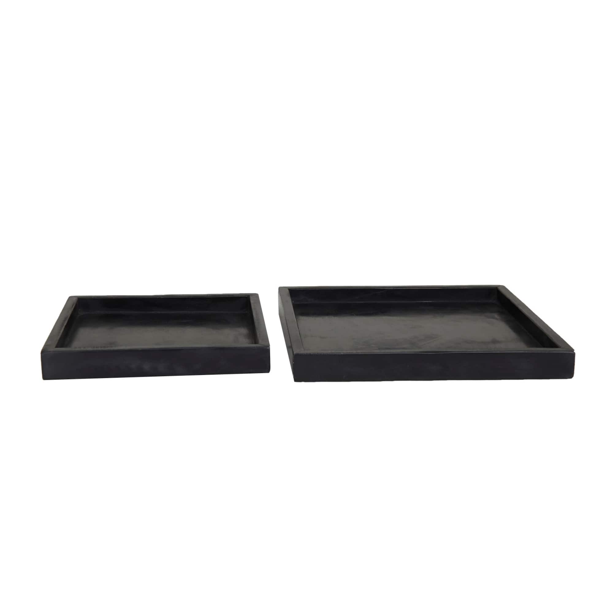 Modern Marble Tray with Raised Border Set